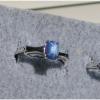 7X5MM MODERN PROD LINDE LINDY BLUE STAR SAPPHIRE CREATED 2ND RD PLT .925 SS RING