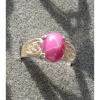 10x8mm 3+ CT LINDE LINDY PINK STAR SAPPHIRE CREATED RUBY 2ND RING .925 SS #4 small image