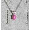 VINTAGE LINDE LINDY PINK STAR RUBY CREATED SAPPHIRE PENDANT CHAIN .925 SS #1 small image