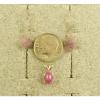 VINTAGE LINDE LINDY PINK STAR RUBY CREATED SAPPHIRE PENDANT CHAIN .925 SS #2 small image