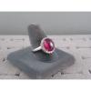 PMP LINDE LINDY TRANSPARENT RED STAR SAPPHIRE CREATED HALO RING RD PLT .925 SS #2 small image
