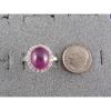 PMP LINDE LINDY TRANSPARENT RED STAR SAPPHIRE CREATED HALO RING RD PLT .925 SS #3 small image
