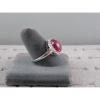 PMP LINDE LINDY TRANSPARENT RED STAR SAPPHIRE CREATED HALO RING RD PLT .925 SS #5 small image