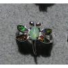 VINTAGE LINDE LINDY MINT GREEN STAR SAPPHIRE CREATED DRAGON FLY RING RP .925 SS