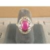 10x8mm 3+ CT LINDE LINDY PINK STAR SAPPHIRE CREATED RUBY SECOND RING .925 SS #2 small image