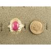 10x8mm 3+ CT LINDE LINDY PINK STAR SAPPHIRE CREATED RUBY SECOND RING .925 SS #4 small image