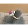 10x8mm 3+ CT LINDE LINDY PINK STAR SAPPHIRE CREATED RUBY SECOND RING .925 SS #5 small image