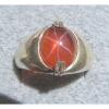 MEN&#039;S 10x8mm 3+ CT TRANS ORANGE LINDE LINDY STAR SAPPHIRE CREATED SECOND RING SS