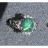 PMP LINDE LINDY TRNSP SPRING GREEN STAR SAPPHIRE CREATED CAP HRT RING RP .925 SS #1 small image
