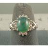PMP LINDE LINDY TRNSP SPRING GREEN STAR SAPPHIRE CREATED CAP HRT RING RP .925 SS #4 small image