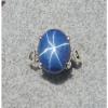 16X12MM 9+CT LINDE LINDY CRNFLWR BLUE STAR SAPPHIRE CREATED SECOND RING .925 SS #1 small image