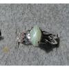 VINTAGE LINDE LINDY MINT GREEN STAR SAPPHIRE CREATED RING RD PLATE .925 S/S #1 small image