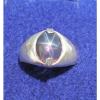 MEN&#039;S 11X9mm 4+ CT TRANS PURPLE LINDE LINDY STAR SAPPHIRE CREATED SECOND RING SS #1 small image