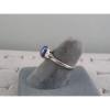 8X6MM LINDE LINDY CORNFLOWER BLUE STAR SAPPHIRE CREATED 2ND RD PLT .925 S/S RING #5 small image