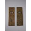 SET OF ANTIQUE BRASS F.C. LINDE &amp; CO DOOR BACK PLATES CRESSKILL NJ