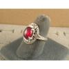 10x8mm 3+ CT LINDE LINDY TRNSPARNT RED STAR SAPPHIRE CREATED RUBY SECOND RING SS