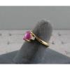 VINTAGE LINDE LINDY PINK STAR RUBY CREATED SAPPHIRE RING YEL GOLD PLATE .925 S/S