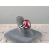 16X12MM 9+CT LINDE LINDY RED STAR SAPPHIRE CREATED SECOND QUALITY RING .925 SS #3 small image