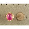 PMP LINDE LINDY TRANS HOT PINK STAR SAPPHIRE CREATED SOLID 10K YELLOW GOLD RING