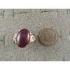 16X12MM 9+CT LINDE LINDY RED STAR SAPPHIRE CREATED RUBY SECOND Q RING .925 SS