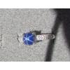 VINTAGE LINDE LINDY 7MM RND CF BLUE STAR SAPPHIRE CREATED RING RD PLATE .925 S/S