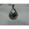...Sterling Silver,Linde/Lindy Blue Star Sapphire Flower Pendant Necklace...