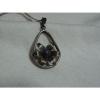 ...Sterling Silver,Linde/Lindy Blue Star Sapphire Flower Pendant Necklace...