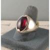 MENS 16X12mm 9+ CT LINDE LINDY RED STAR SAPPHIRE CREATED RUBY SECOND RING SS #3 small image