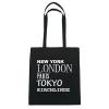 New York, London, Paris, Tokyo KIRCH-LINDE - Jute Bag Bag - color: black #1 small image