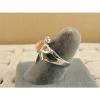 VINTAGE LINDE LINDY SALMON PINK STAR SAPPHIRE CREATED DRAGON FLY RING RP .925 SS #5 small image
