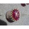 MEN&#039;S 18X13MM 12+CT LINDE LINDY TR RED STAR SAPPHIRE CREATED RUBY SECOND RING SS