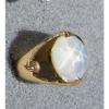 PMP LINDE LINDY TRANS WHITE STAR SAPPHIRE CREATED RING YELLOW GOLD PLATE .925 SS
