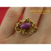 14K Yellow Gold Marquise Linde Star Sapphire Solitaire Women&#039;s Ring Size 6.75 #8 small image