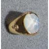PMP LINDE LINDY TRANS WHITE STAR SAPPHIRE CREATED RING YELLOW GOLD PLATE .925 SS