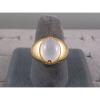 PMP LINDE LINDY TRANS WHITE STAR SAPPHIRE CREATED RING YELLOW GOLD PLATE .925 SS #5 small image