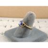 SIGNED VINTAGE LINDE LINDY CRNFLWER BLUE STAR SAPPHIRE CREATED RING SOLID 14K YG #3 small image