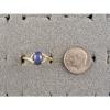 VINTAGE LINDE LINDY CORNFLOWER BLUE STAR SAPPHIRE CREATED RING  YG PLATE .925 SS #4 small image