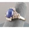 VINTAGE SIGNED LINDE LINDY CF BLUE STAR SAPPHIRE CREATED C H RING RD PLT .925 SS #3 small image
