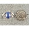 VINTAGE SIGNED LINDE LINDY CF BLUE STAR SAPPHIRE CREATED C H RING RD PLT .925 SS #4 small image