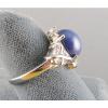 VINTAGE SIGNED LINDE LINDY CF BLUE STAR SAPPHIRE CREATED C H RING RD PLT .925 SS #6 small image
