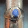 Men&#039;s Mid Century Modern Linde Star Sapphire 10K White Gold Ring Size 8 1/2 #1 small image