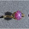 VINTAGE LINDE LINDY HOT FUCHSIA STAR SAPPHIRE CREATED RING SOLID 14K YELLOW GOLD #1 small image
