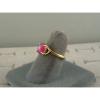 VINTAGE LINDE LINDY HOT FUCHSIA STAR SAPPHIRE CREATED RING SOLID 14K YELLOW GOLD #2 small image