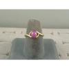 VINTAGE LINDE LINDY HOT FUCHSIA STAR SAPPHIRE CREATED RING SOLID 14K YELLOW GOLD #4 small image