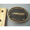 VINTAGE 1987 TAFT, LA. SOLID BRASS BELT BUCKLE- MAKE OFFER-T-175 LINDE UNION #3 small image