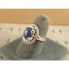 10x8mm 3+ CT LINDE LINDY CORNFLOWER BLUE STAR SAPPHIRE CREATED SECOND RING SS