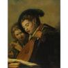 Signé J. v. du Linde Jr Musizierende Enfants Art des Rembrandt ou Hals ?