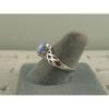 VINTAGE SIGNED LINDE AZURE BLUE STAR SAPPHIRE CREATED RING RHOD PL .925 S/S #6 small image