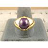 VINTAGE LINDE LINDY PLUM PURPLE STAR SAPPHIRE CREATED RING  YG PLATE .925 SS #4 small image