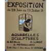 Affiche expo aquarelles sculptures Bealu Linde Patouillard St Servan 74 Bretagne